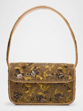 NWT STAUD Tommy Beaded Bag, Vintage Floral